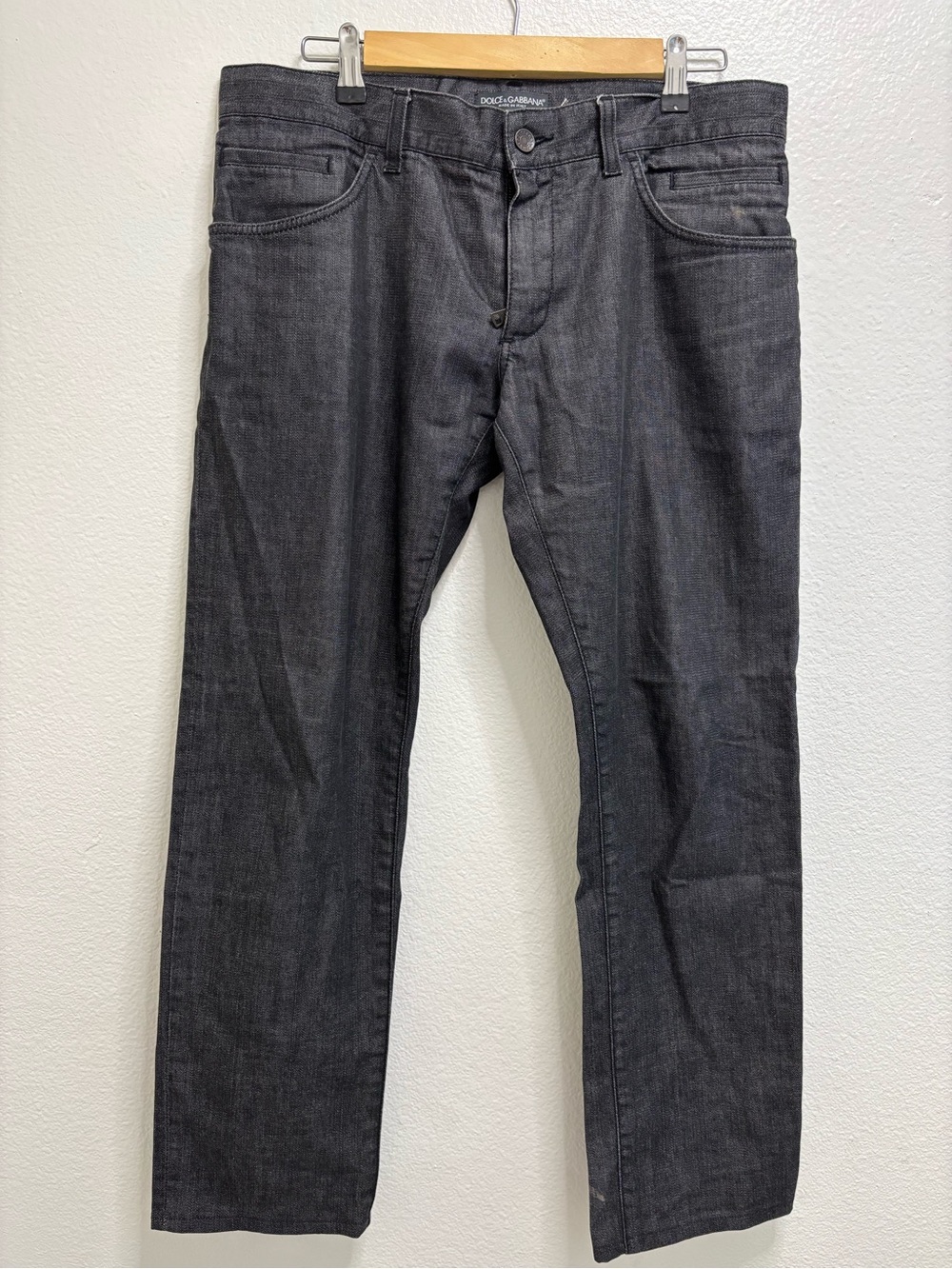 Dolce & Gabbana Men’s Charcoal Straight Jeans